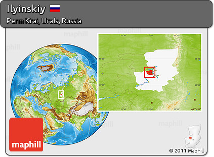 Physical Location Map of Ilyinskiy, highlighted parent region