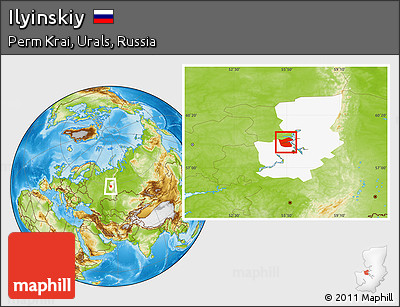 Physical Location Map of Ilyinskiy, highlighted parent region