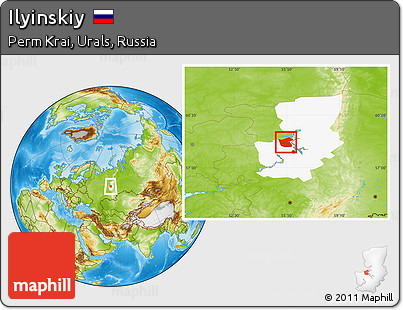 Physical Location Map of Ilyinskiy, highlighted parent region