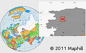 Political Location Map of Ilyinskiy, highlighted country, highlighted grandparent region