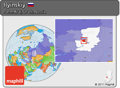 Political Location Map of Ilyinskiy, highlighted parent region
