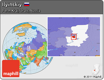 Political Location Map of Ilyinskiy, highlighted parent region