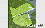 Physical Map of Ilyinskiy, darken