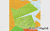 Physical Map of Ilyinskiy, political outside