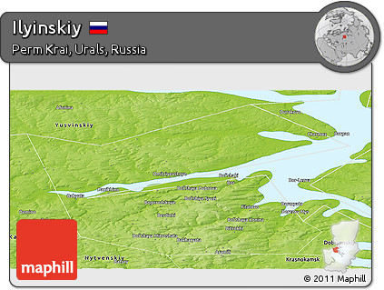 Physical Panoramic Map of Ilyinskiy