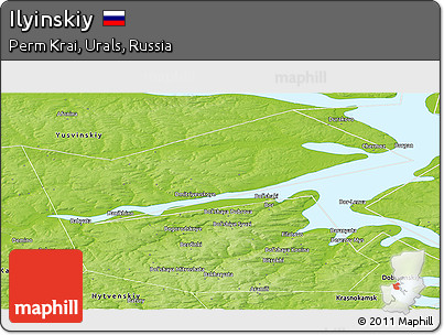 Physical Panoramic Map of Ilyinskiy