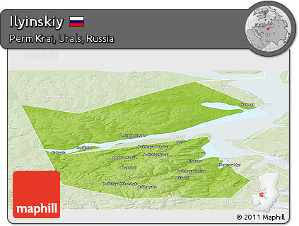 Physical Panoramic Map of Ilyinskiy, lighten