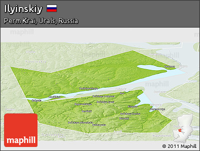 Physical Panoramic Map of Ilyinskiy, lighten