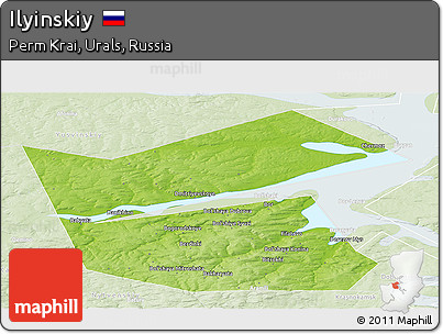 Physical Panoramic Map of Ilyinskiy, lighten