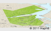 Physical Panoramic Map of Ilyinskiy, shaded relief outside
