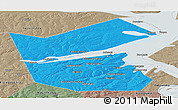 Political Panoramic Map of Ilyinskiy, semi-desaturated