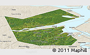 Satellite Panoramic Map of Ilyinskiy, shaded relief outside