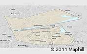 Shaded Relief Panoramic Map of Ilyinskiy, desaturated