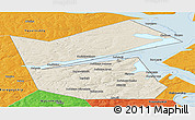 Shaded Relief Panoramic Map of Ilyinskiy, political outside