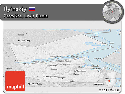 Silver Style Panoramic Map of Ilyinskiy