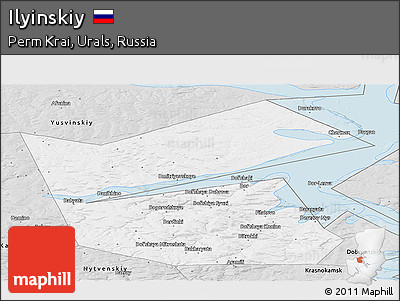 Silver Style Panoramic Map of Ilyinskiy