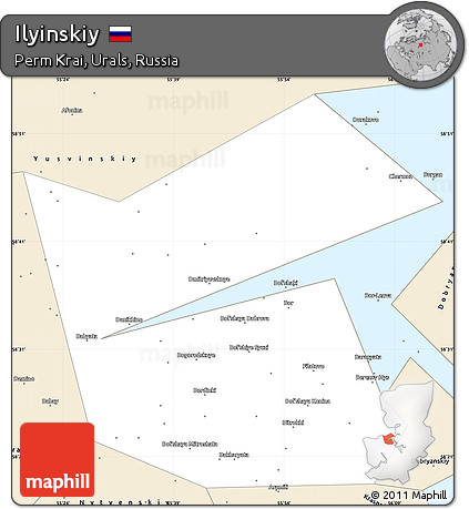 Classic Style Simple Map of Ilyinskiy