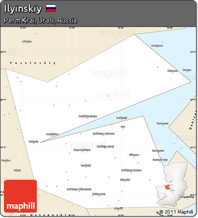 Classic Style Simple Map of Ilyinskiy
