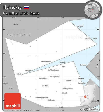 Gray Simple Map of Ilyinskiy