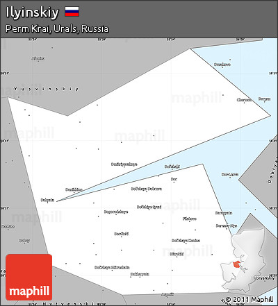 Gray Simple Map of Ilyinskiy