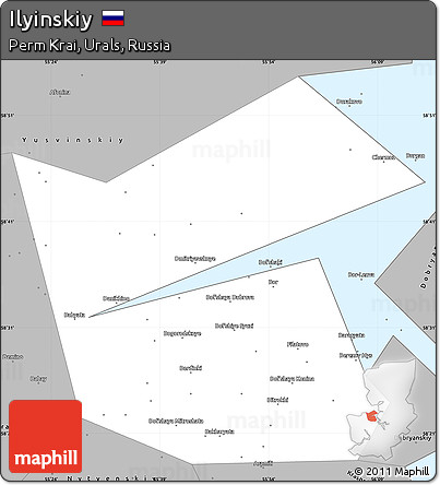 Gray Simple Map of Ilyinskiy