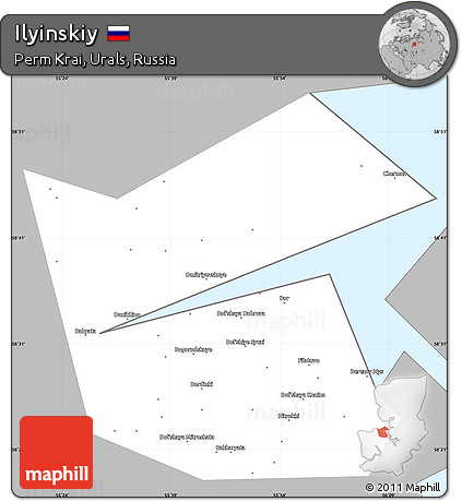 Gray Simple Map of Ilyinskiy, single color outside