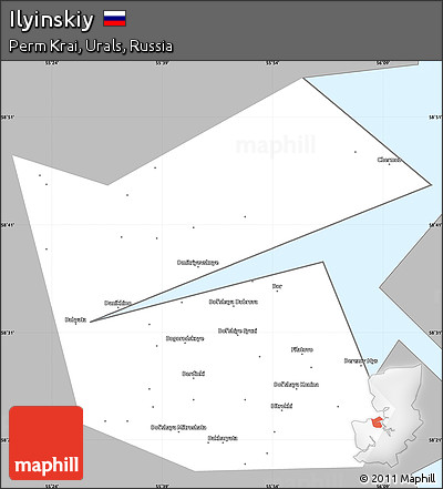 Gray Simple Map of Ilyinskiy, single color outside