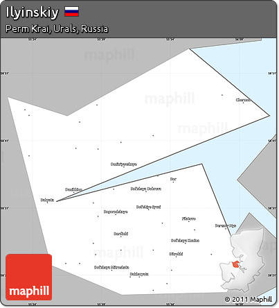 Gray Simple Map of Ilyinskiy, single color outside