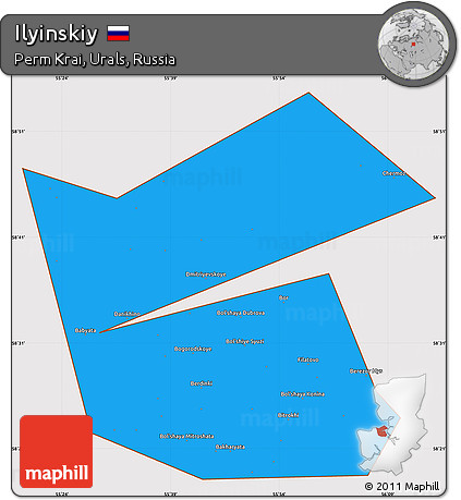 Political Simple Map of Ilyinskiy, cropped outside