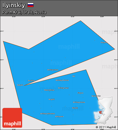 Political Simple Map of Ilyinskiy, cropped outside
