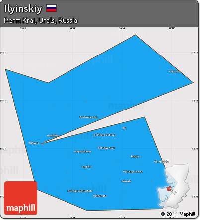 Political Simple Map of Ilyinskiy, cropped outside