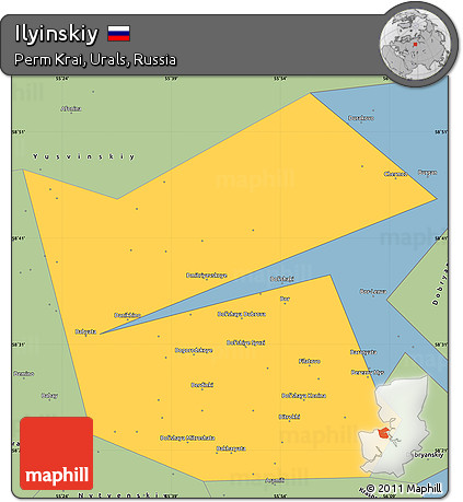 Savanna Style Simple Map of Ilyinskiy