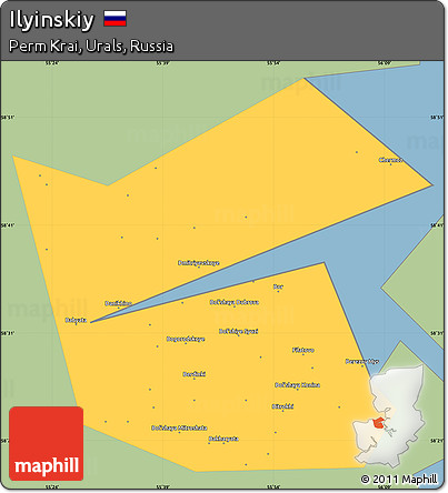 Savanna Style Simple Map of Ilyinskiy, single color outside