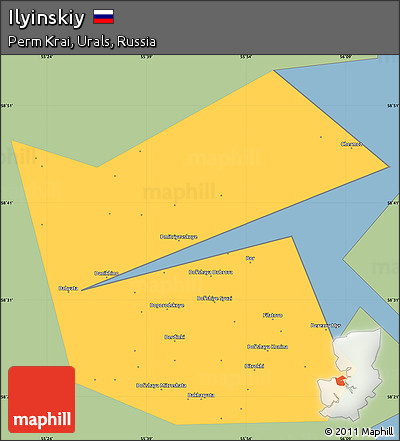 Savanna Style Simple Map of Ilyinskiy, single color outside