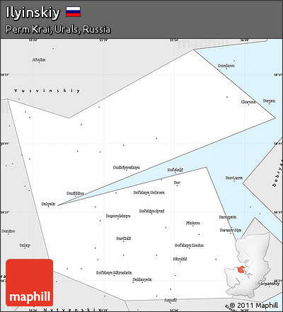 Silver Style Simple Map of Ilyinskiy