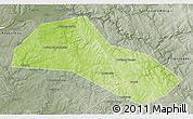 Physical 3D Map of Lysvenskiy, semi-desaturated