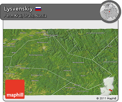 Satellite 3D Map of Lysvenskiy