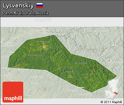 Satellite 3D Map of Lysvenskiy, lighten