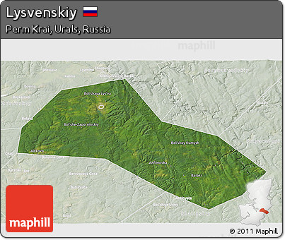 Satellite 3D Map of Lysvenskiy, lighten