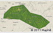Satellite 3D Map of Lysvenskiy, shaded relief outside