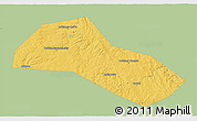 Savanna Style 3D Map of Lysvenskiy, single color outside