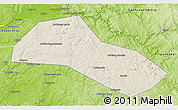 Shaded Relief 3D Map of Lysvenskiy, physical outside
