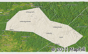 Shaded Relief 3D Map of Lysvenskiy, satellite outside