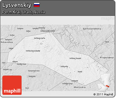 Silver Style 3D Map of Lysvenskiy