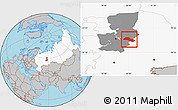 Gray Location Map of Lysvenskiy, highlighted country, highlighted parent region