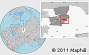 Gray Location Map of Lysvenskiy, highlighted parent region, highlighted grandparent region