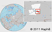 Gray Location Map of Lysvenskiy, highlighted parent region