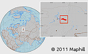 Gray Location Map of Lysvenskiy, hill shading