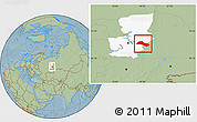 Savanna Style Location Map of Lysvenskiy, highlighted parent region, hill shading