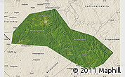 Satellite Map of Lysvenskiy, shaded relief outside